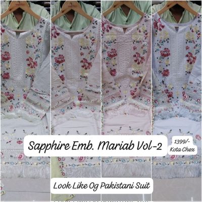 SAPPHIRE EMBROIDERED MARIA B VOL 2 PAKISTANI SUITS