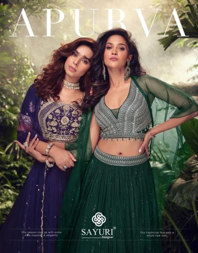 SAYURI DESIGNER APURVA CHINON SILK FANCY SUITS