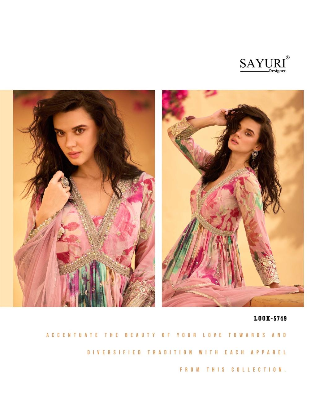 SAYURI DESIGNER RANI CHINON SILK FANCY SUITS