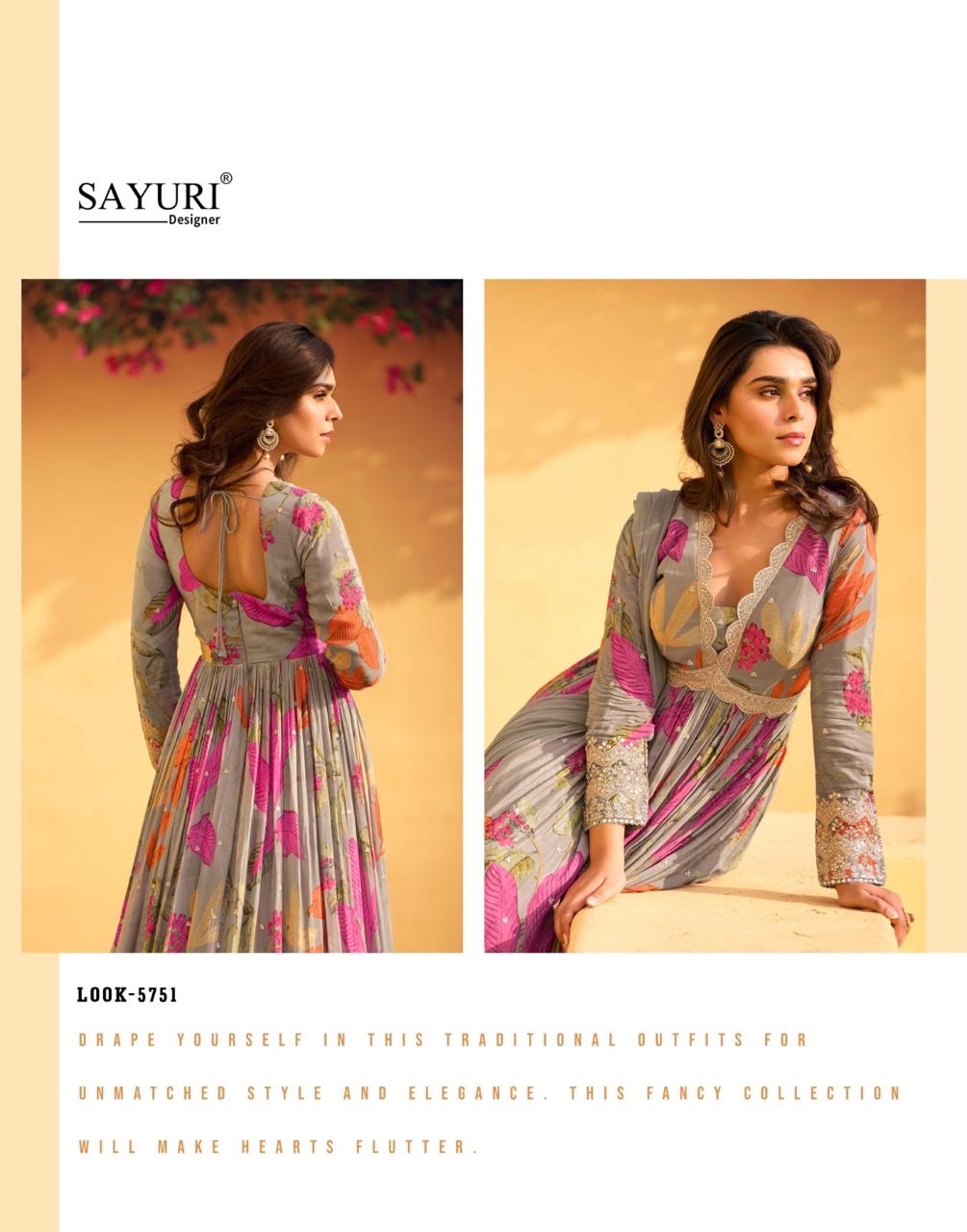 SAYURI DESIGNER RANI CHINON SILK FANCY SUITS