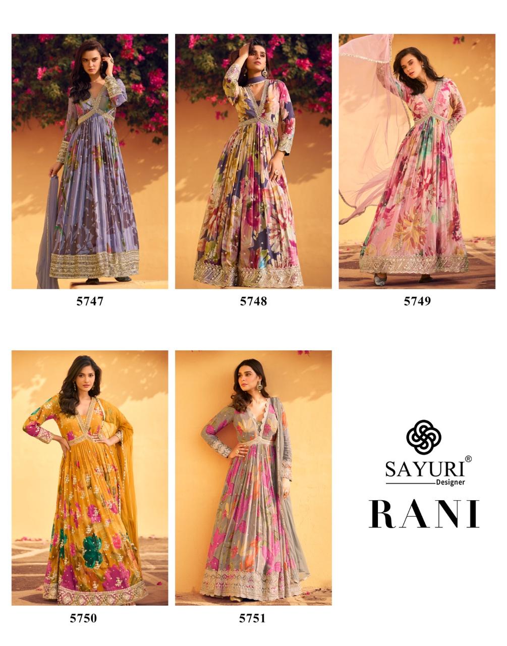 SAYURI DESIGNER RANI CHINON SILK FANCY SUITS