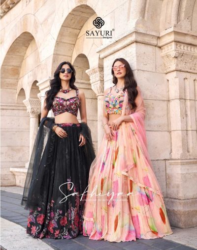 SAYURI DESIGNER SAKHIYAA CHINON SILK FANCY LEHANGA