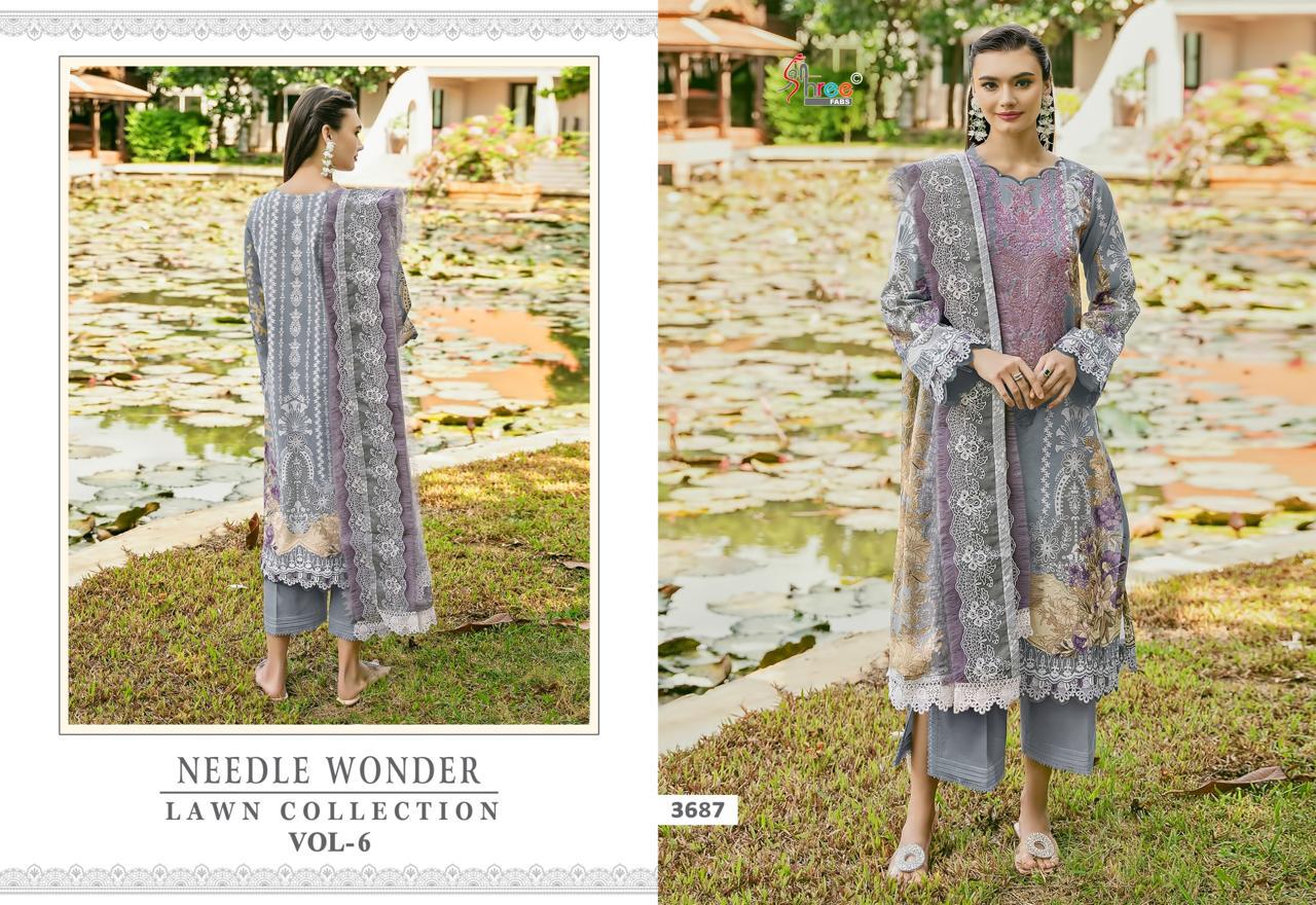 SHREE FABS NEEDLE WONDER VOL 6 LAWN COLLECTION