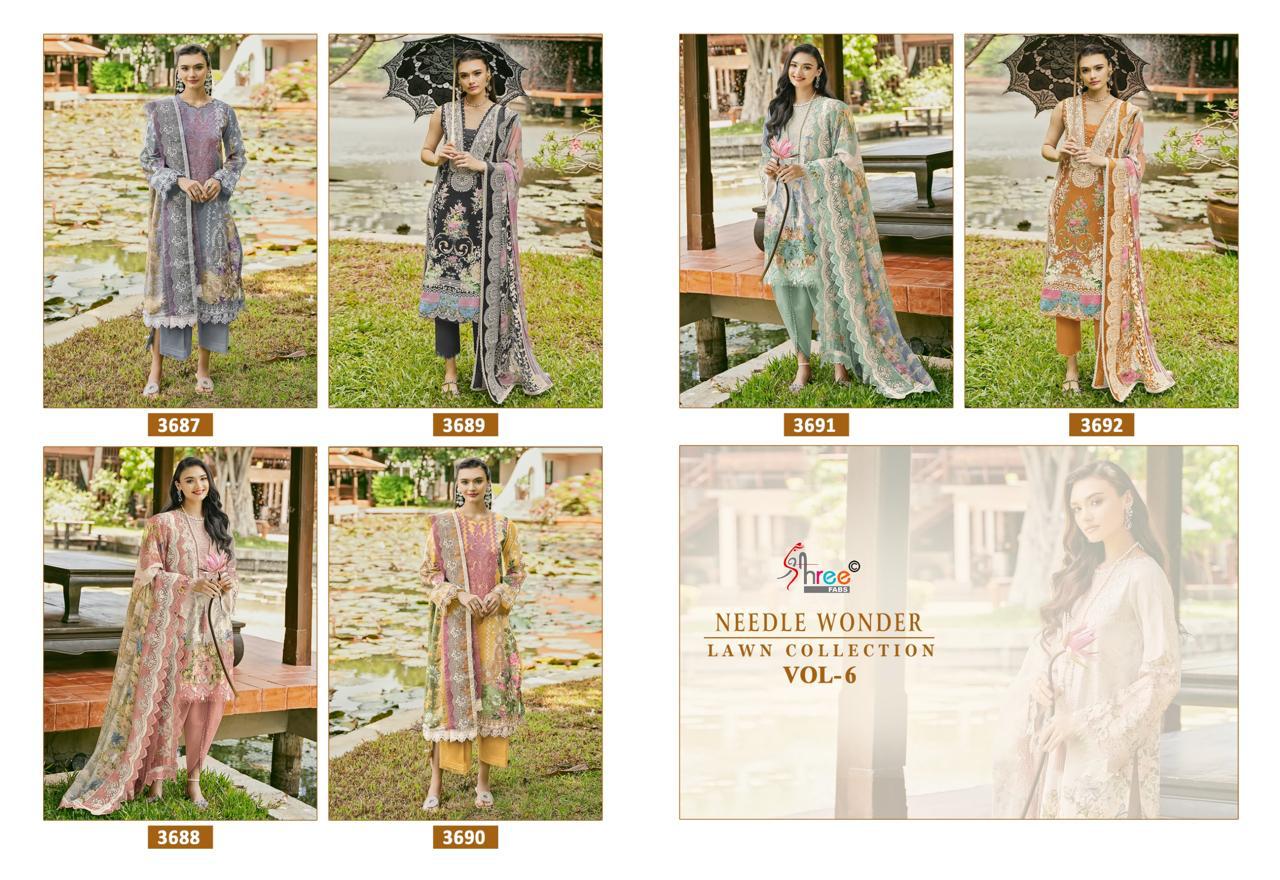 SHREE FABS NEEDLE WONDER VOL 6 LAWN COLLECTION