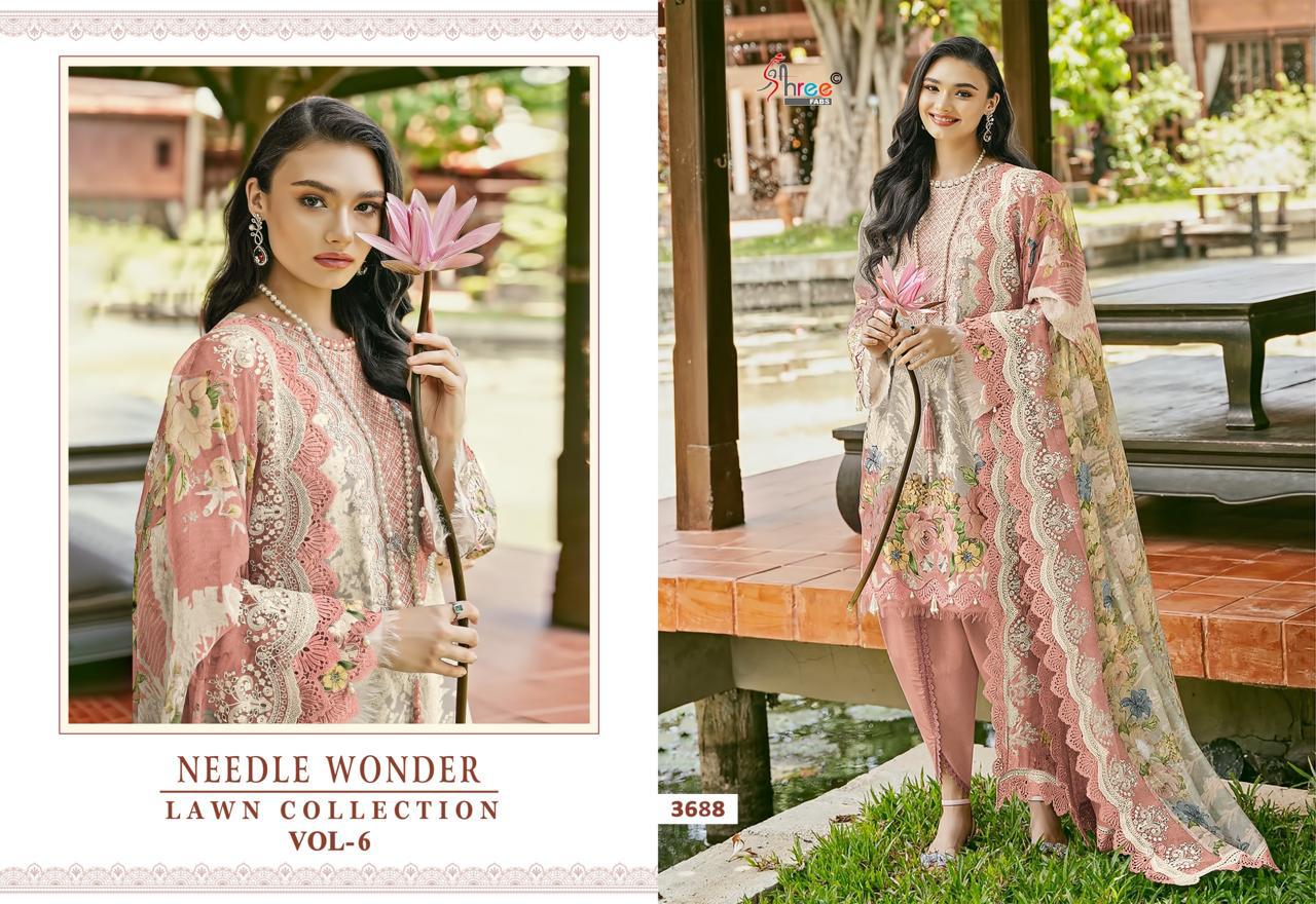 SHREE FABS NEEDLE WONDER VOL 6 LAWN COLLECTION