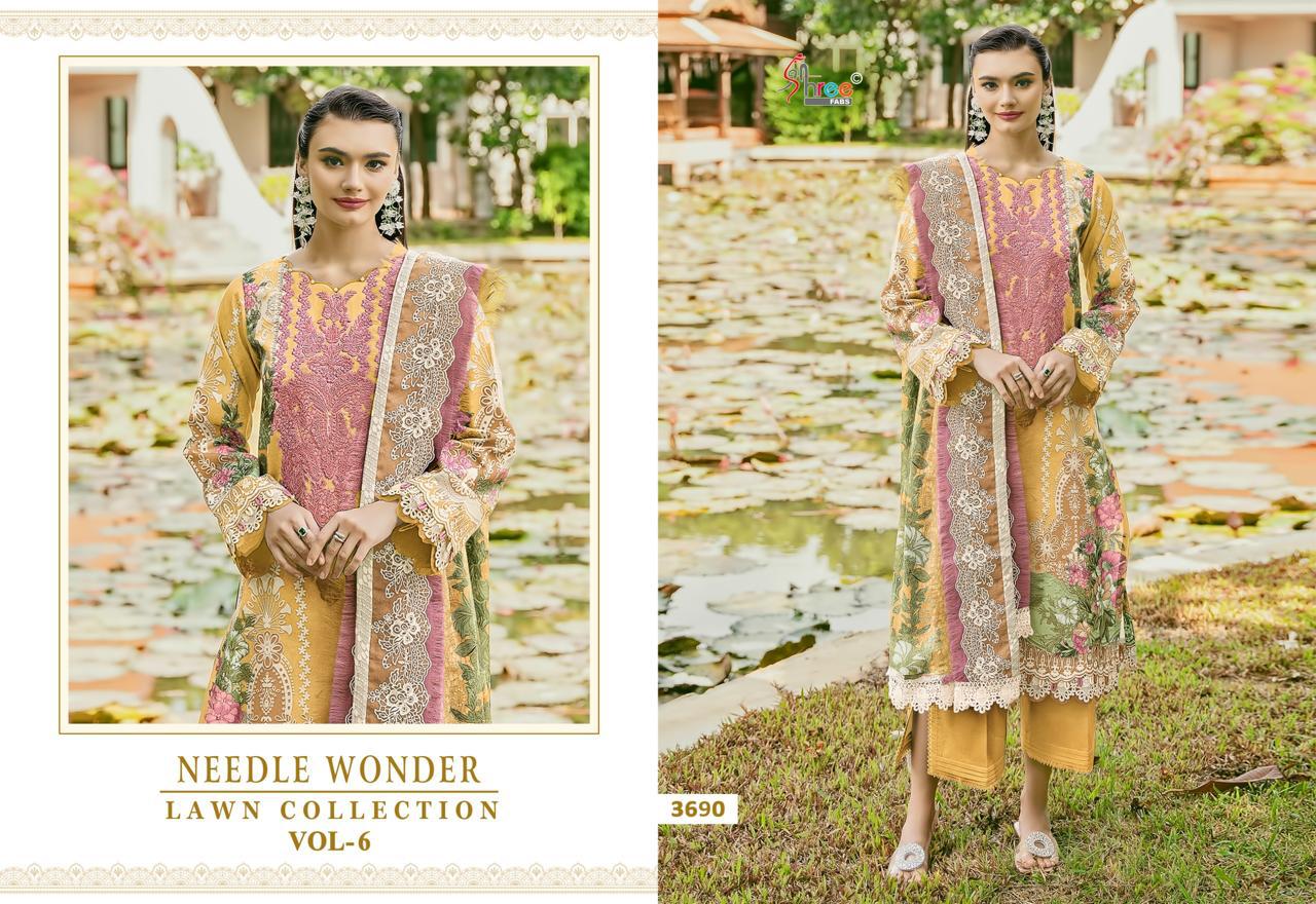 SHREE FABS NEEDLE WONDER VOL 6 LAWN COLLECTION