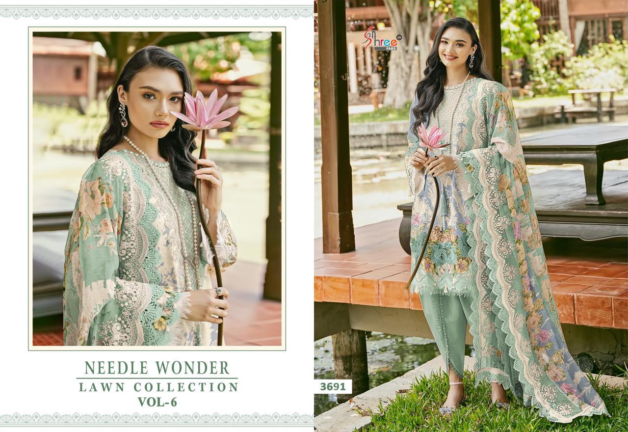 SHREE FABS NEEDLE WONDER VOL 6 LAWN COLLECTION