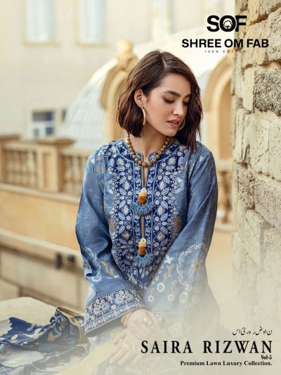 SHREE OM FAB SAIRA RIZWAN VOL 5 LAWN KARACHI SUITS