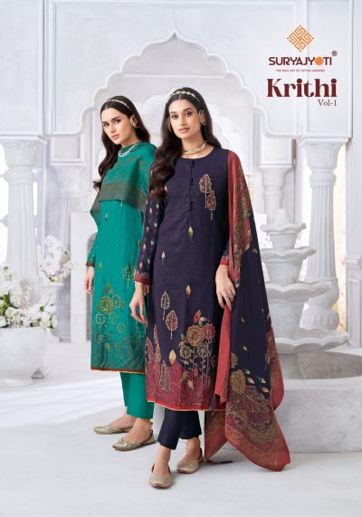 SURYAJYOTI KRITHI VOL 1 FANCY PRINTED SUITS SUPPLIER