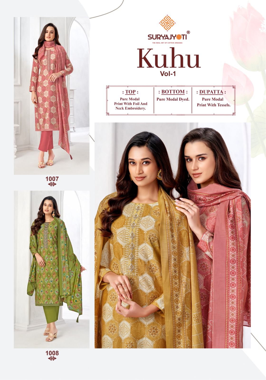 SURYAJYOTI KUHU VOL 1 COTTON PRINTED SUITS