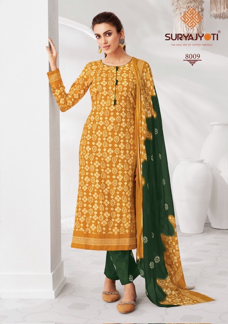 SURYAJYOTI PEHNAVA VOL 8 COTTON PRINTED SUIT WHOLESALER