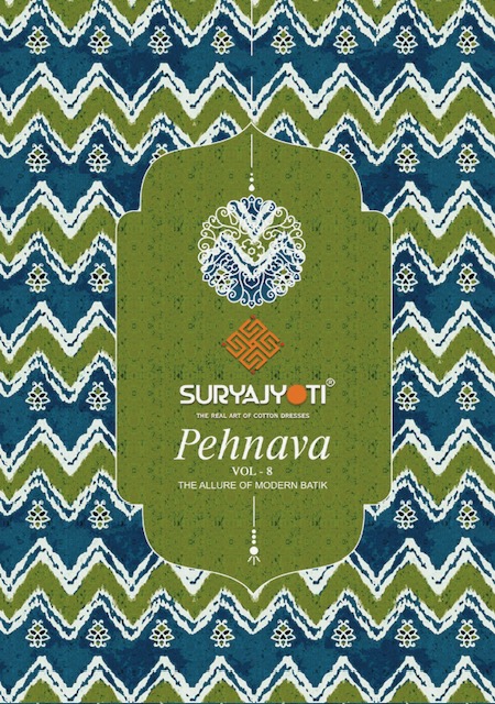 SURYAJYOTI PEHNAVA VOL 8 COTTON PRINTED SUIT WHOLESALER