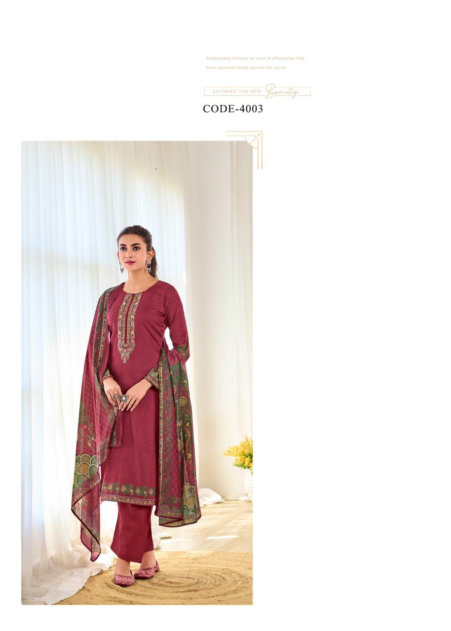 THE HERMITAGE SHOP MUGHAL PURE JAM SATIN SUITS