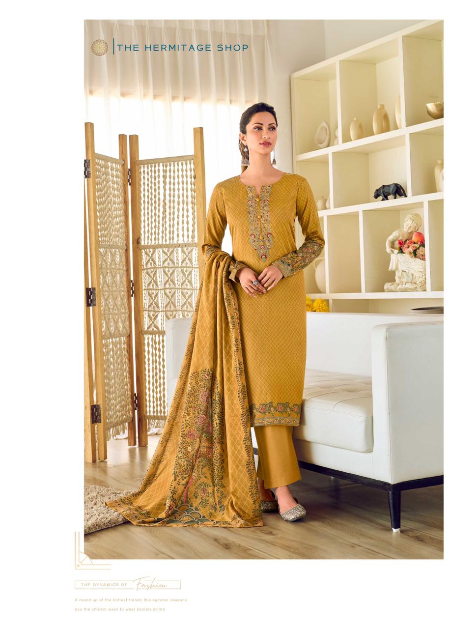 THE HERMITAGE SHOP MUGHAL PURE JAM SATIN SUITS