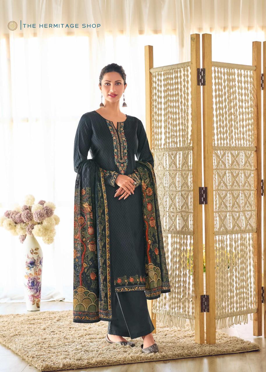 THE HERMITAGE SHOP MUGHAL PURE JAM SATIN SUITS