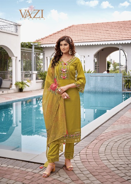 VAZI FASHION FIZA VISCOSE EMBROIDERY READYMADE KURTI