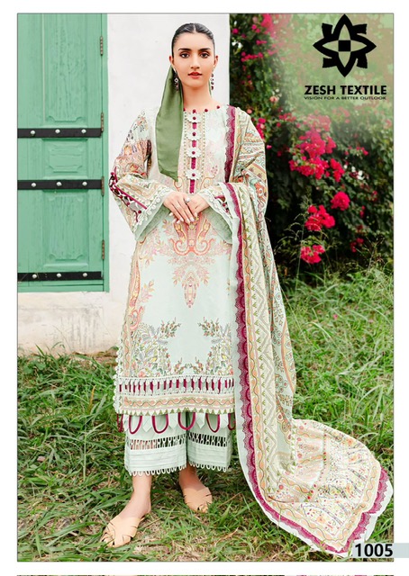 ZESH TEXTILE BAROQUE LAWN SUITS BY GULL AAHMED