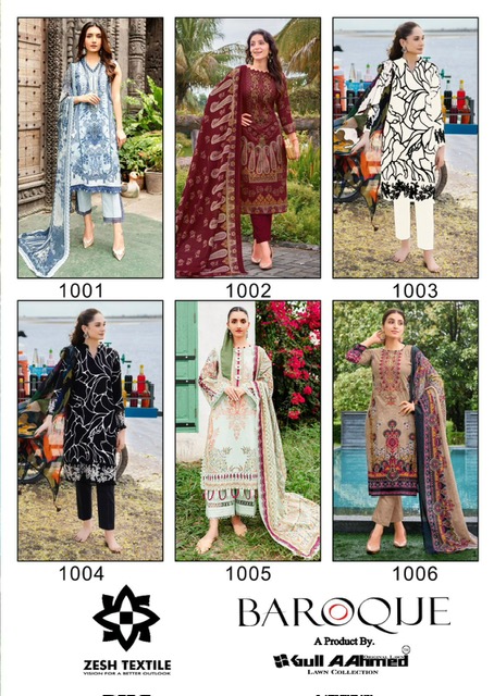 ZESH TEXTILE BAROQUE LAWN SUITS BY GULL AAHMED