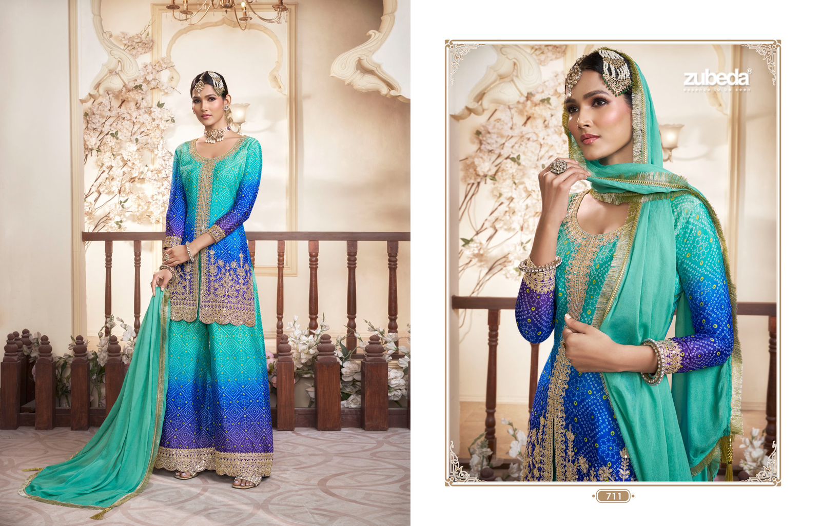 ZUBEDA RANGREZIA CHINON SILK READYMADE SUITS