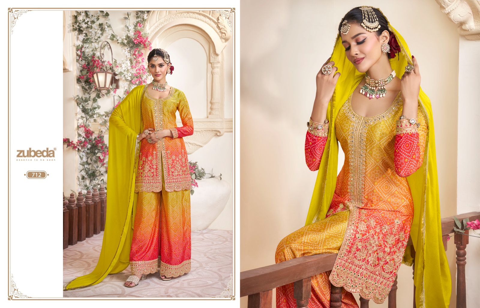 ZUBEDA RANGREZIA CHINON SILK READYMADE SUITS