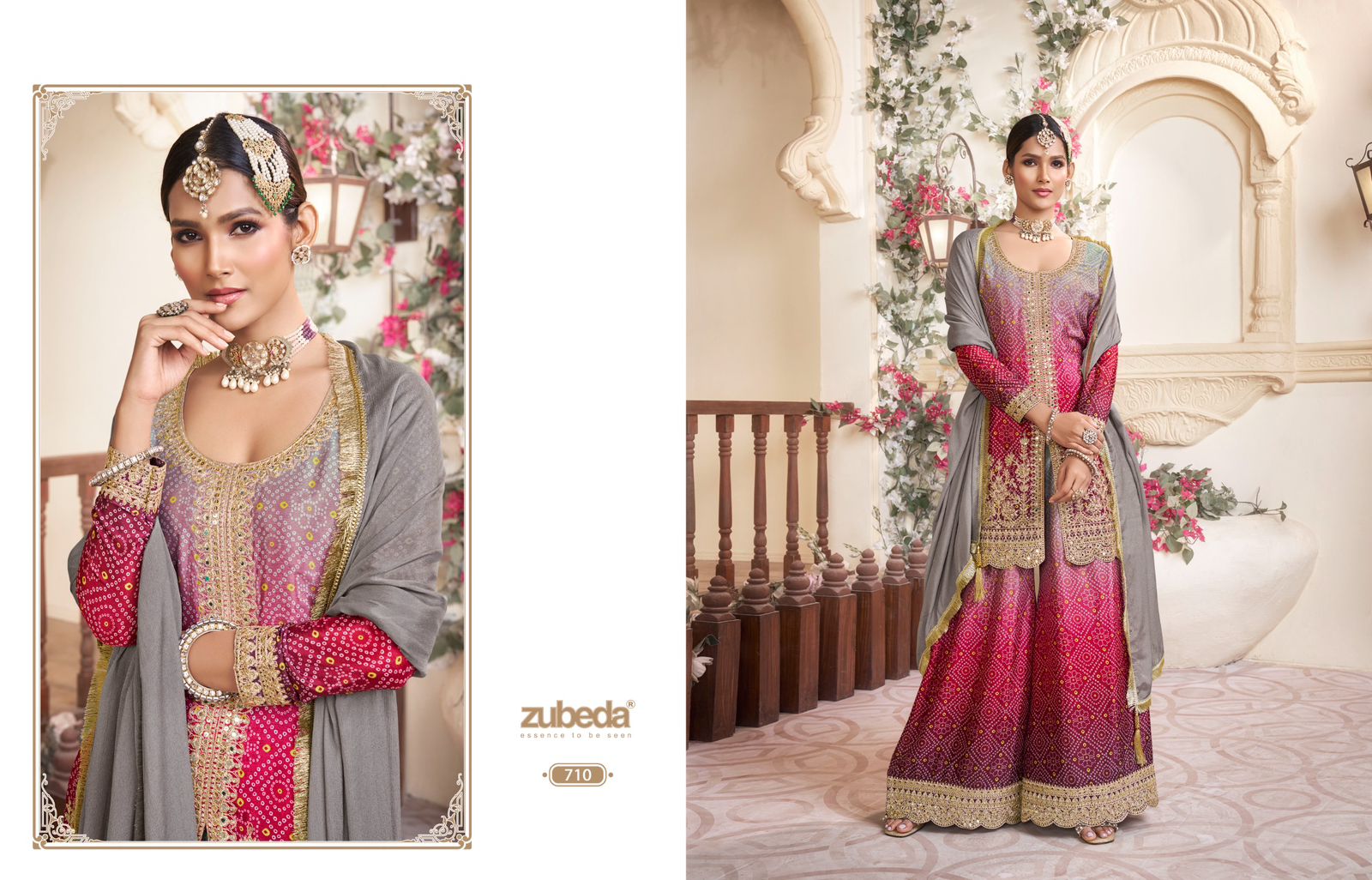 ZUBEDA RANGREZIA CHINON SILK READYMADE SUITS