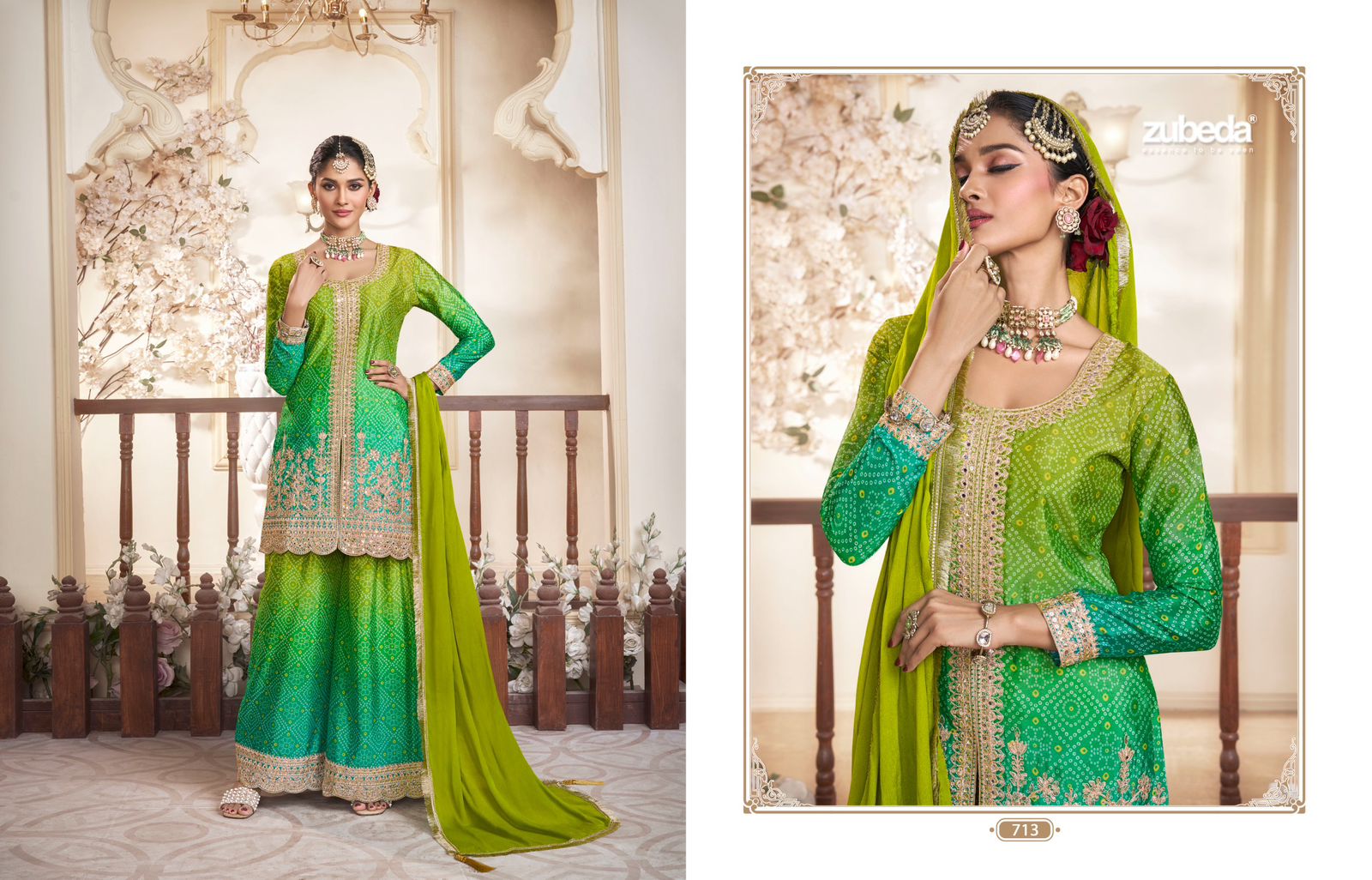 ZUBEDA RANGREZIA CHINON SILK READYMADE SUITS