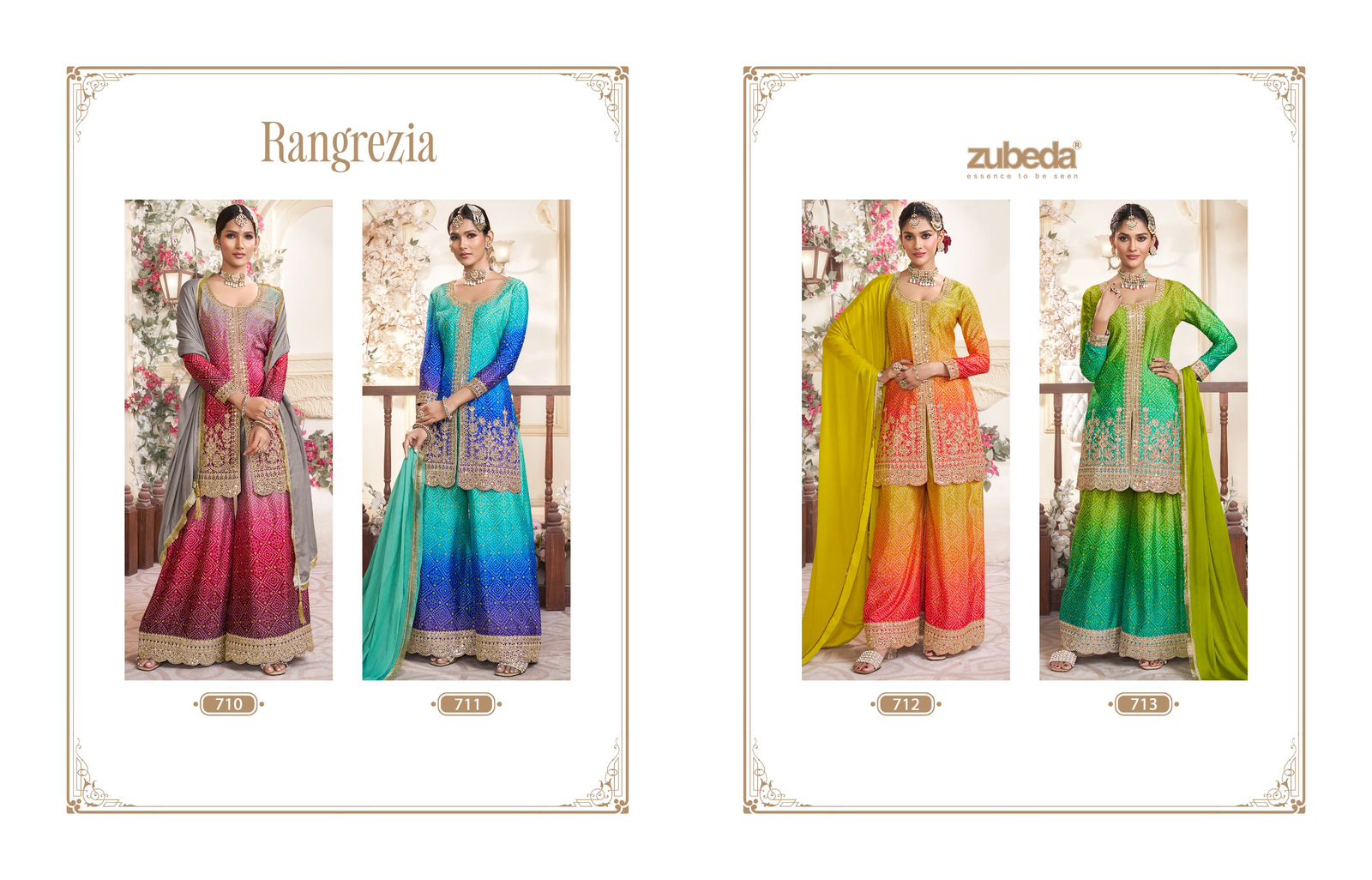 ZUBEDA RANGREZIA CHINON SILK READYMADE SUITS