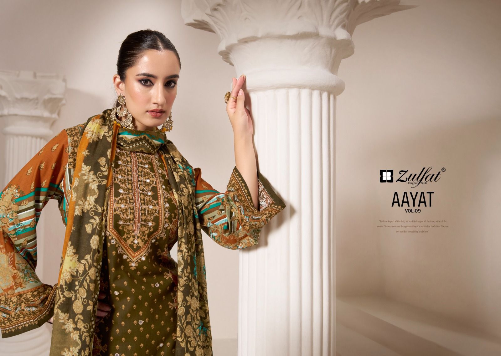 ZULFAT AAYAT VOL 9 PURE VISCOSE HANDWORK SUITS