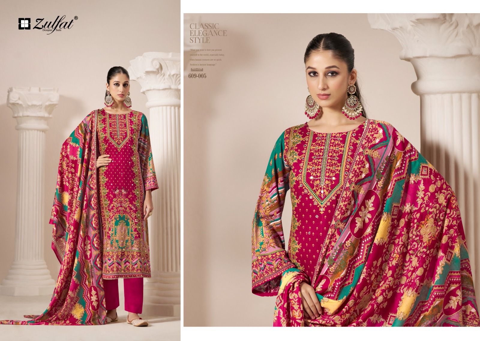 ZULFAT AAYAT VOL 9 PURE VISCOSE HANDWORK SUITS