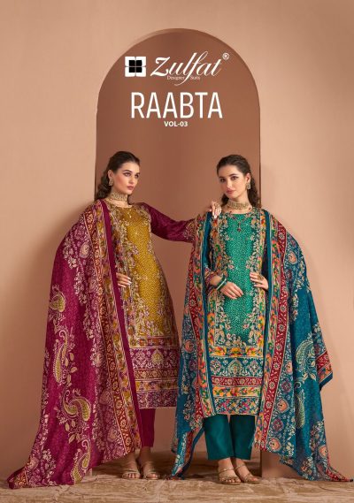 ZULFAT RAABTA VOL 3 PURE JAM COTTON SUITS