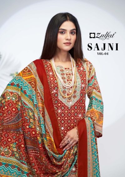 ZULFAT SAJNI VOL 4 PURE JAM COTTON SUITS SUPPLIER