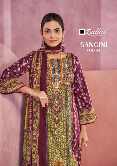 ZULFAT SANGINI VOL 4 COTTON PRINTED SUIT SUPPLIER