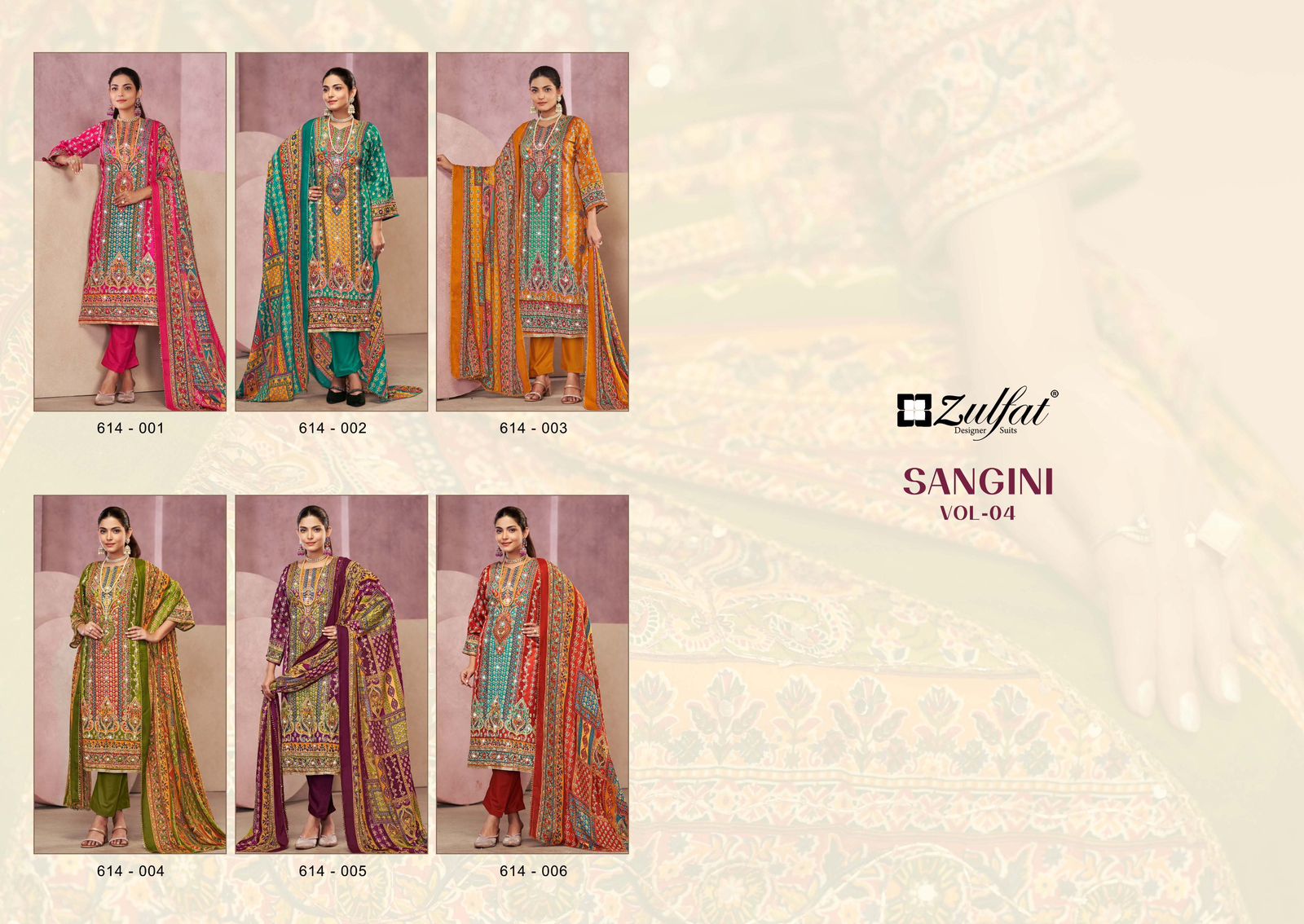 ZULFAT SANGINI VOL 4 COTTON PRINTED SUIT SUPPLIER