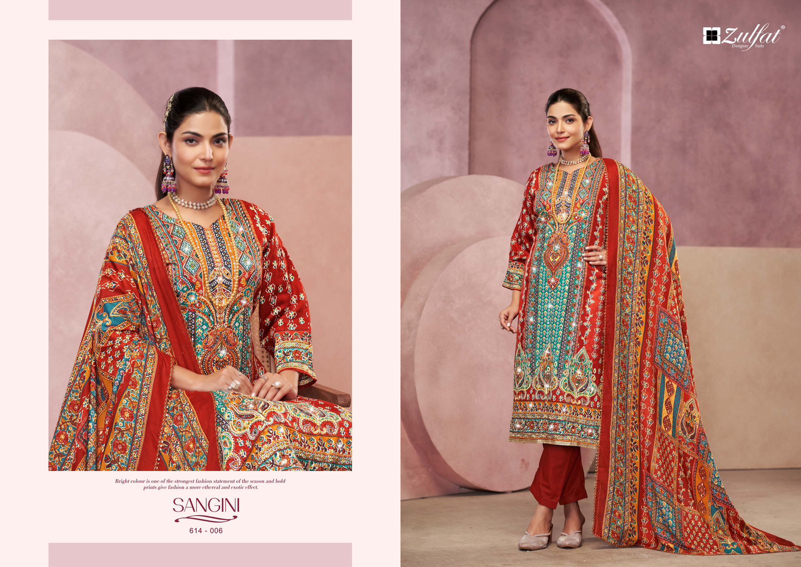 ZULFAT SANGINI VOL 4 COTTON PRINTED SUIT SUPPLIER