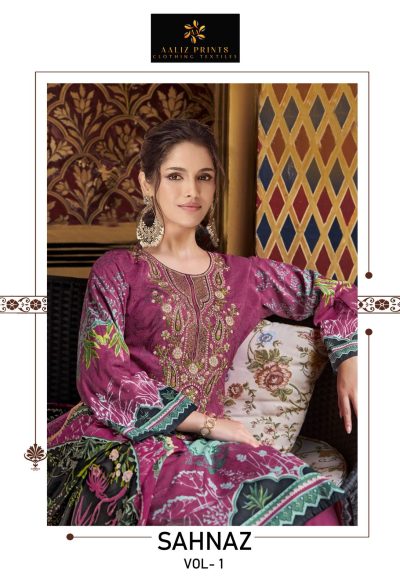 AALIZ PRINTS SAHNAZ VOL 1 LAWN KARACHI SUITS