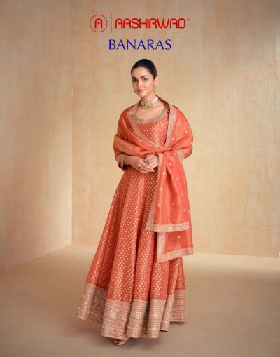 AASHIRWAD CREATION BANARAS ORGANZA SILK SUITS