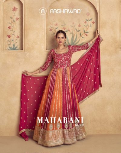 AASHIRWAD CREATION MAHARANI GOLD GEORGETTE SUITS