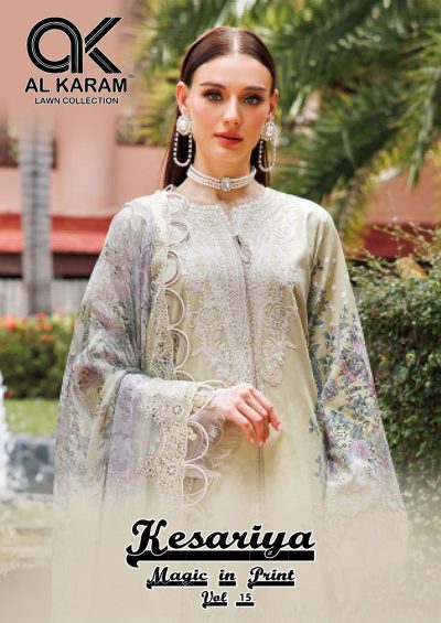 AL KARAM KESARIYA VOL 15 LAWN KARACHI SUITS