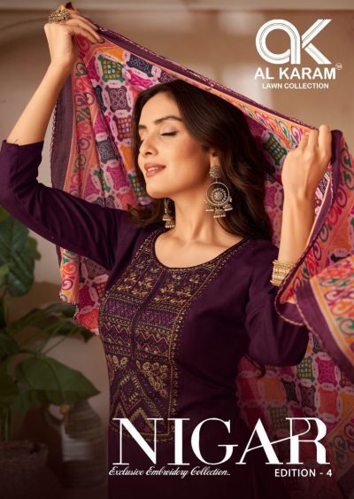 AL KARAM NIGAR EDITION 4 REYON EMBROIDERY SUITS