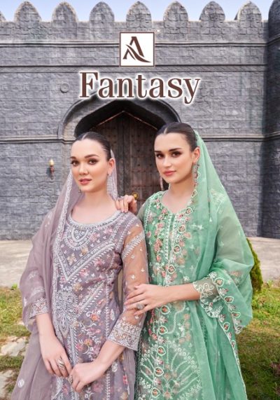 ALOK SUIT FANATSY ORGANZA EMBROIDERY SUITS