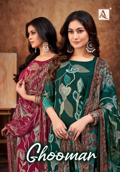 ALOK SUIT GHOOMER PURE ZAM PRINTED SUITS SUPPLIER