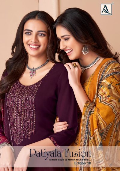 ALOK SUIT PATIYALA FUSION EDITION 18 SUITS CATALOG