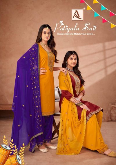 ALOK SUIT PATIYALA SUIT COTTON EMBROIDERY SUITS