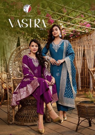 ANJU FABRICS VASTRA VOL 5 ROMAN SILK FANCY KURTI