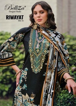 BELLIZA RIWAYAT VOL 10 PURE VISCOSE EMBROIDERY SUITS