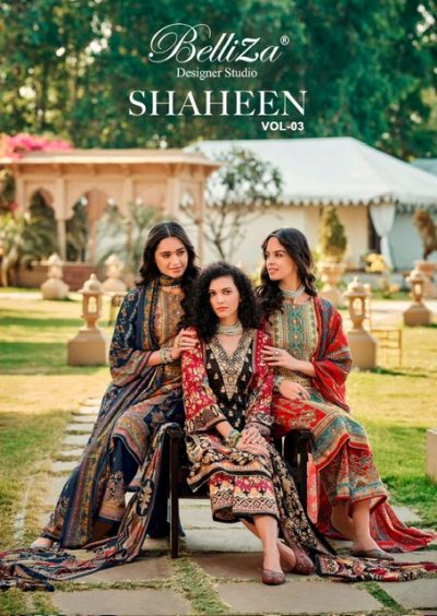 BELLIZA SHAHEEN VOL 3 VISCOSE RAYON PRINTED SUITS