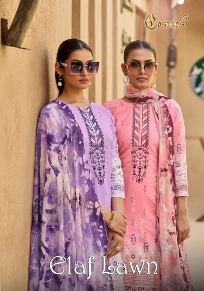 COSMOS FASHION ELAF LAWN COTTON EMBROIDERY SUITS