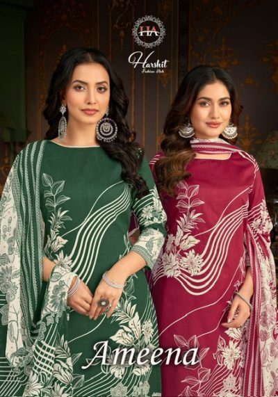 HARSHIT AMEENA PURE ZAM COTTON PRINTED SUITS