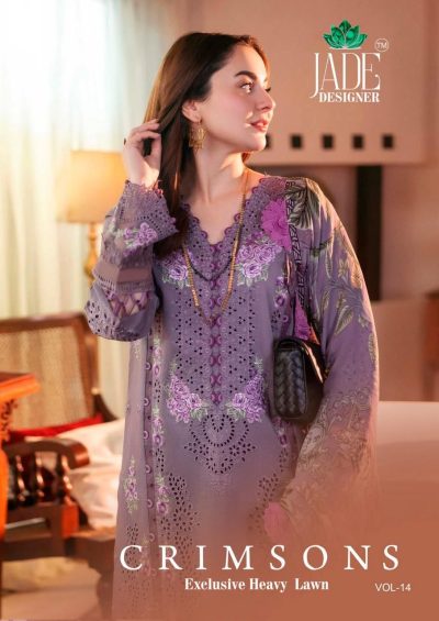 JADE CRIMSONS VOL 14 PURE LAWN COTTON SUITS