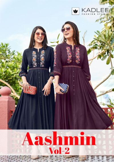 KADLEE AASHMIN VOL 2 RAYON EMBROIDERY KURTI